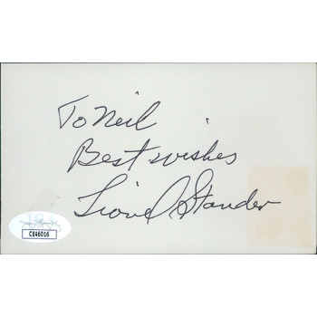 Lionel Stander Actor Signed 3x5 Index Card JSA Authenticated Personalized Lionel Stander Actor Signed 3x5 Index Card JSA Authenticated Personalized