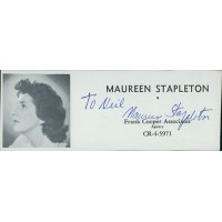 Maureen Stapleton Actress Signed 2x5 Directory Cut JSA Authenticated