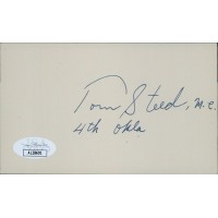 Tom Steed Oklahoma Congressman Signed 3x5 Index Card JSA Authenticated