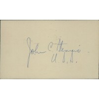 John C. Stennis Mississippi Senator Signed 3x5 Index Card JSA Authenticated