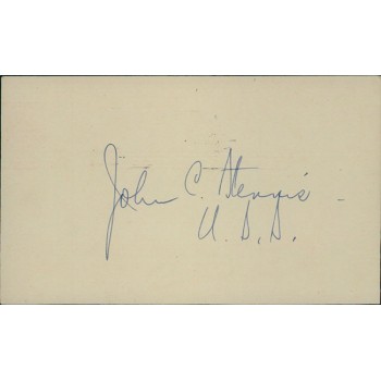 John C. Stennis Mississippi Senator Signed 3x5 Index Card JSA Authenticated
