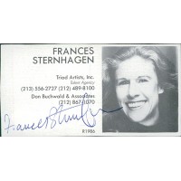 Frances Sternhagen Actress Signed 2x3.5 Directory Cut JSA Authenticated