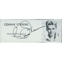 Connie Stevens Actress Signed 2x5 Directory Cut JSA Authenticated