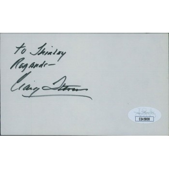 Craig Stevens Actor Signed 3x5 Index Card JSA Authenticated Personalized