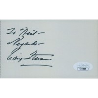 Craig Stevens Actor Signed 3x5 Index Card JSA Authenticated Personalized