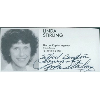 Linda Stirling Actress Model Signed 2x4 Directory Cut JSA Authenticated