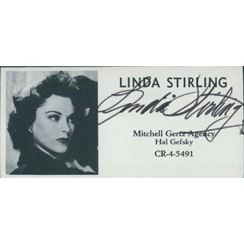 Linda Stirling Actress Model Signed 2x4 Directory Cut JSA Authenticated