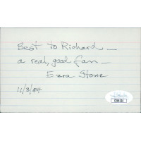 Ezra Stone Actor Director Signed 3x5 Index Card JSA Authenticated Personalized Ezra Stone Actor Director Signed 3x5 Index Card JSA Authenticated Personalized