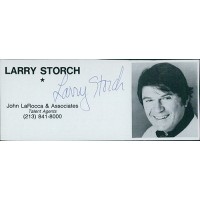 Larry Storch Actor Signed 2x4.5 Directory Cut JSA Authenticated