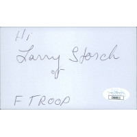 Larry Storch Actor Signed 3x5 Index Card JSA Authenticated F Troop