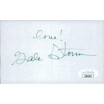 Gale Storm Actress Signed 3x5 Index Card JSA Authenticated