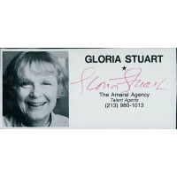 Gloria Stuart Actress Signed 2x4 Directory Cut JSA Authenticated