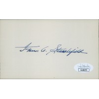 Frank Stubblefield House of Representatives Signed 3x5 Index Card JSA Authentic