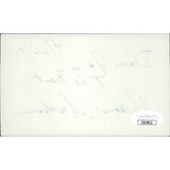 Barry Sullivan Actor Signed 3x5 Index Card JSA Authenticated Personalized