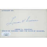 Leonor Sullivan Missouri Congresswoman Signed 3x5 Index Card JSA Authenticated
