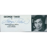 George Takei Actor Signed 2x4.5 Directory Cut JSA Authenticated