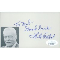 Lyle Talbot Actor Signed 3x5 Index Card JSA Authenticated Personalized