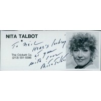 Nita Talbot Actress Signed 2x4.5 Directory Cut JSA Authenticated