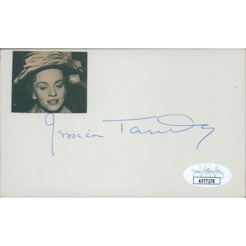 Jessica Tandy Actress Signed 3x5 Index Card JSA Authenticated