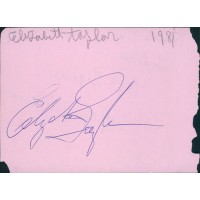 Elizabeth Taylor Actress Signed 4x5.25 Album Page JSA Authenticated