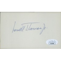 Lowell Thomas Jr. Alaska Lieutenant Governor Signed 3x5 Index Card JSA Authentic