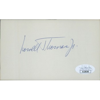 Lowell Thomas Jr. Alaska Lieutenant Governor Signed 3x5 Index Card JSA Authentic