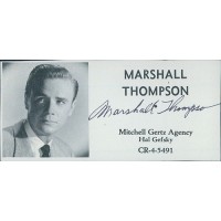 Marshall Thompson Actor Signed 2x4 Directory Cut JSA Authenticated