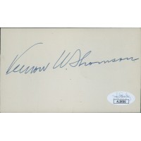 Vernon Thomson Wisconsin Governor Signed 3x5 Index Card JSA Authenticated