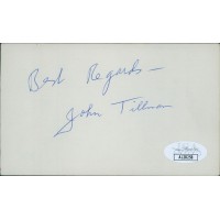 John Tillman Newscaster Radio Announcer Signed 3x5 Index Card JSA Authenticated