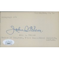 John Tilson Connecticut Congressman Signed 3x5 Index Card JSA Authenticated