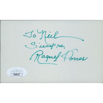 Raquel Torres Actress Signed 3x5 Index Card JSA Authenticated Personalized