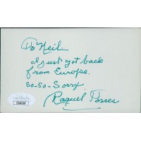 Raquel Torres Actress Signed 3x5 Index Card JSA Authenticated Personalized