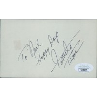 Forrest Tucker Actor Signed 3x5 Index Card JSA Authenticated Personalized