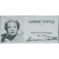 Lurene Tuttle Actress Signed 2x4 Directory Cut JSA Authenticated