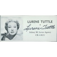 Lurene Tuttle Actress Signed 2x4 Directory Cut JSA Authenticated