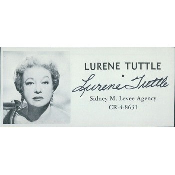 Lurene Tuttle Actress Signed 2x4 Directory Cut JSA Authenticated