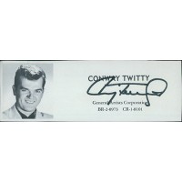 Conway Twitty Country Singer Signed 2x5 Directory Cut JSA Authenticated