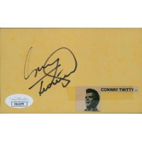 Conway Twitty Country Singer Signed 3x5 Index Card JSA Authenticated