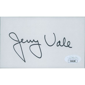 Jerry Vale Singer Signed 3x5 Index Card JSA Authenticated