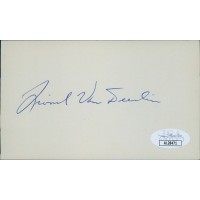 Lionel Van Deerlin California Congressman Signed 3x5 Index Card JSA Authentic