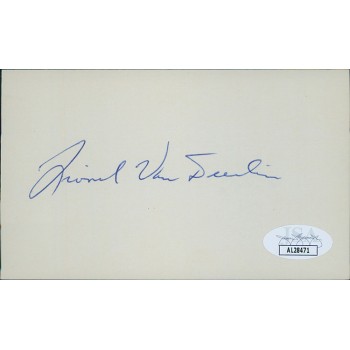 Lionel Van Deerlin California Congressman Signed 3x5 Index Card JSA Authentic