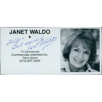 Janet Waldo Actress Signed 2x4 Directory Cut JSA Authenticated