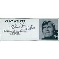 Clint Walker Actor Signed 2x5 Directory Cut JSA Authenticated