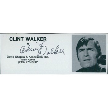 Clint Walker Actor Signed 2x5 Directory Cut JSA Authenticated