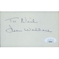 Jean Wallace Actress Signed 3x5 Index Card JSA Authenticated Personalized