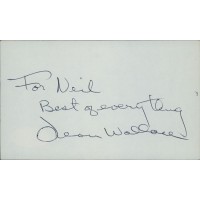 Jean Wallace Actress Signed 3x5 Index Card JSA Authenticated Personalized