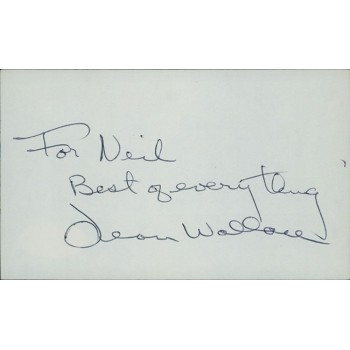 Jean Wallace Actress Signed 3x5 Index Card JSA Authenticated Personalized