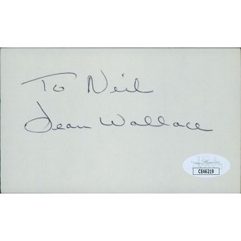 Jean Wallace Actress Signed 3x5 Index Card JSA Authenticated Personalized