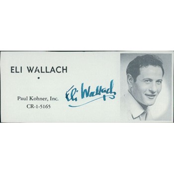 Eli Wallach Actor Signed 2x4.5 Directory Cut JSA Authenticated