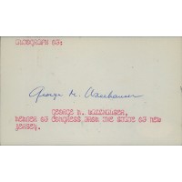 George Wallhauser New Jersey Congressman Signed 3x5 Index Card JSA Authenticated
